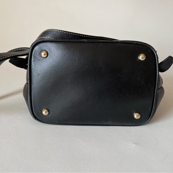 Dooney & Bourke Vintage Backpack Purse Black Suede Leather - Picture 7 of 14